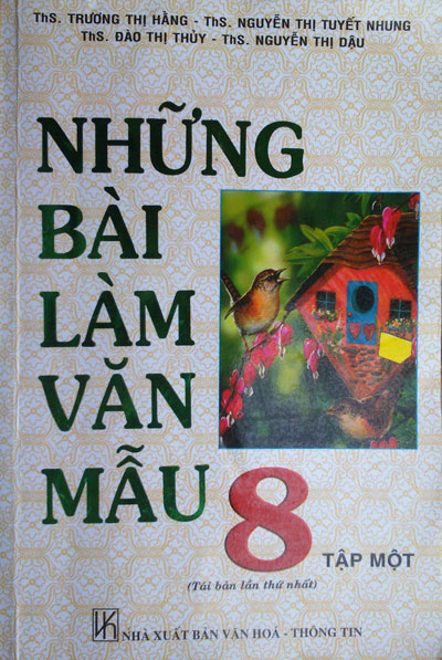 “Những bài tập làm văn mẫu 8” tập một. (Ảnh chụp lại)