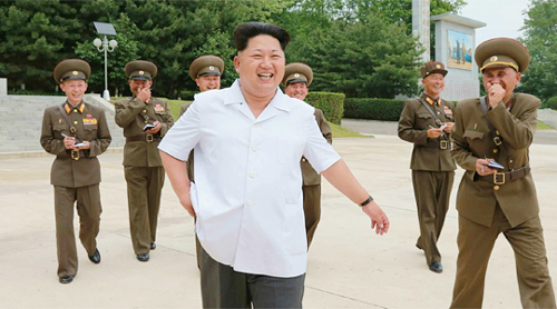 North Korean leader Kim Jong-un visits a military academy in this photo released by Rodong Sinmun on Saturday.