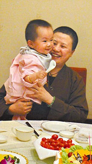 Leaked: The whistle-blower also shared pictures of a Shaolin nun and her baby, who Shi Yongxin is alleged to have fathered.