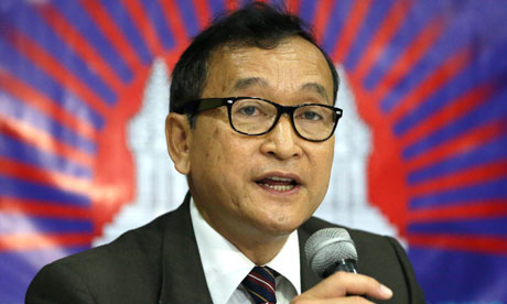 Ông Sam Rainsy được công nhận là thủ lĩnh phe thiểu số. Ảnh: AP