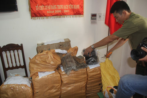 Một phần tang vật mà Cơ quan An ninh điều tra Công an tỉnh Quảng Nam thu giữ trong chuyên án