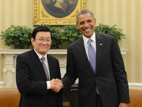 Trong chuyến thăm Mỹ tháng 7-2013, Chủ tịch nước Trương Tấn Sang và Tổng thống Barack Obama thỏa thuận thiết lập mối quan hệ Đối tác toàn diện Việt Nam-Mỹ