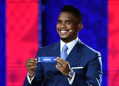 Samuel Etoo trong buổi lễ bốc thăm