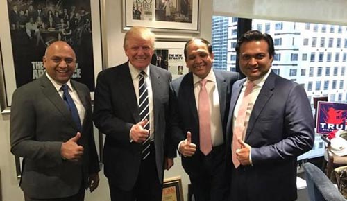 3 doanh nhân Ấn Độ vừa gặp tỉ phú Donald Trump sau khi ông đắc cử Ảnh: TWITTER