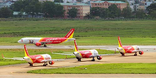 Vietjet đang khai thác khoảng 350 chuyến bay mỗi ngàyẢnh: PHƯƠNG Anh