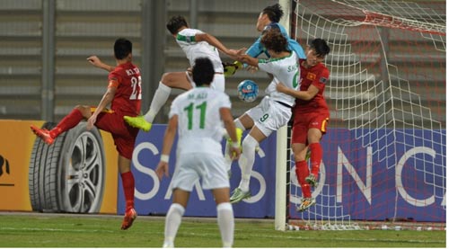 Hàng thủ U19 Việt Nam sẵn sàng trước sức ép của đội chủ nhà Bahrain Ảnh: AFC