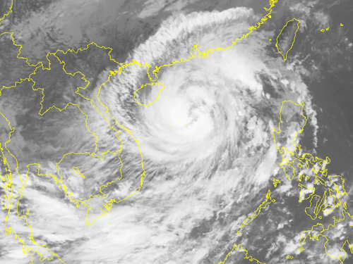 
Ảnh mây vệ tinh cơn bão số 7 - Nguồn: Trung tâm dự báo khí tượng thủy văn Trung ương
