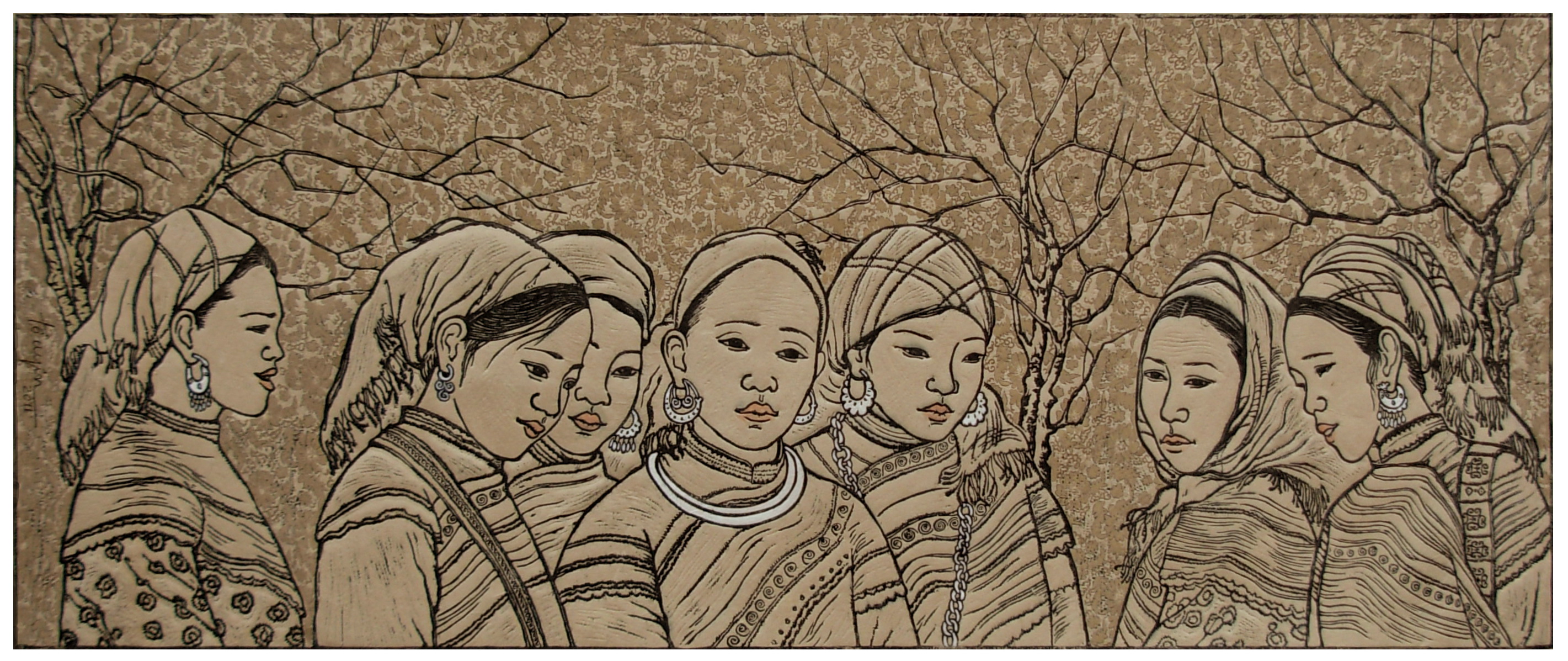 Ngắm trăng thu trong tranh khắc gỗ Nhật