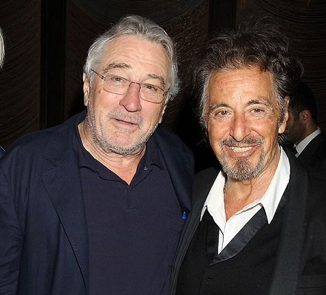 Al Pacino (phải) và bạn diễn Robert De Niro Ảnh: REUTER