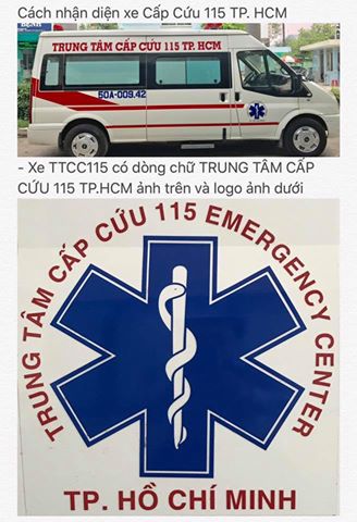 
Cận cảnh logo thật và thiết kế chiếc xe thật của Trung tâm Cấp cứu 115- ảnh: facebook Tran Vinh Khanh
