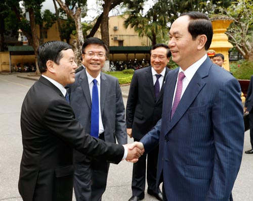Chủ tịch nước Trần Đại Quang và các đại biểuẢnh: TTXVN