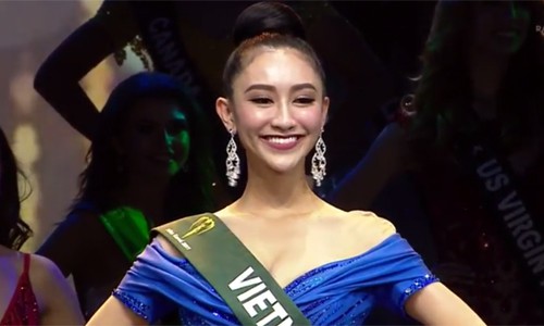 Hà Thu dừng chân tốp 16 Hoa hậu Trái đất 2017 - Ảnh 1.
