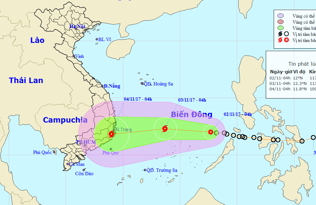 Bão giật cấp 11 chực chờ ập vào Nam Trung Bộ - Ảnh 1.