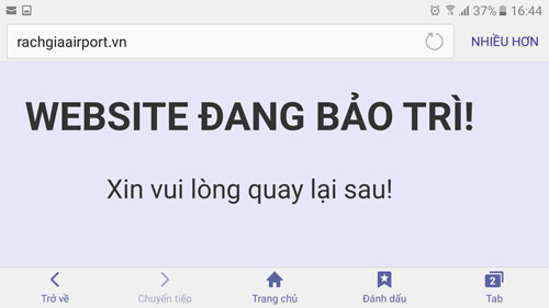 Website sân bay Rạch Giá chiều 10-3 Ảnh: Tấn Thạnh