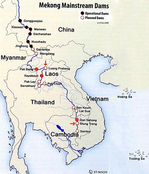 Biểu đồ các dự án thủy điện trên Lancang Mekong (IRN)