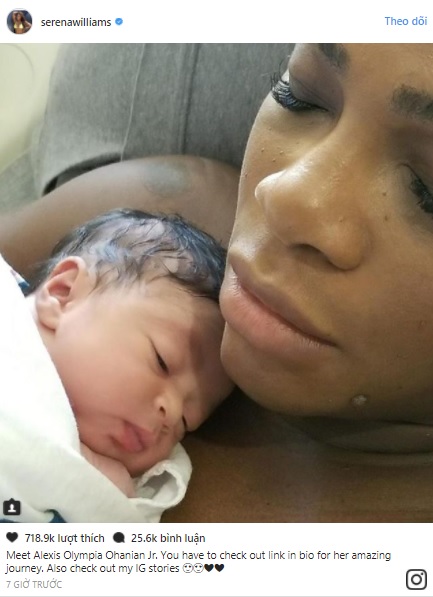 Serena Williams xúc động khoe ảnh con gái mới chào đời - Ảnh 2.