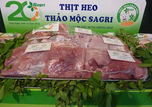 Sản phẩm thịt heo thảo mộc của Công ty Chăn nuôi và Chế biến Thực phẩm Sài Gòn