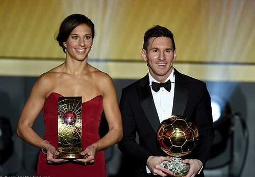 Carli Lloyd hai năm giành danh hiệu Cầu thủ nữ xuất sắc của FIFA