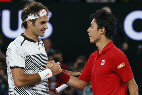 Federer vừa đánh bại hạt giống số 5 Kei Nishikori