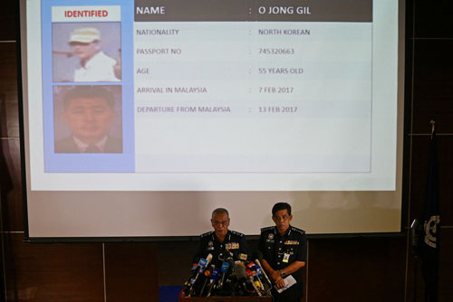 Cuộc họp báo về vụ ông Kim Jong-nam ngày 19-2 Ảnh: Reuters