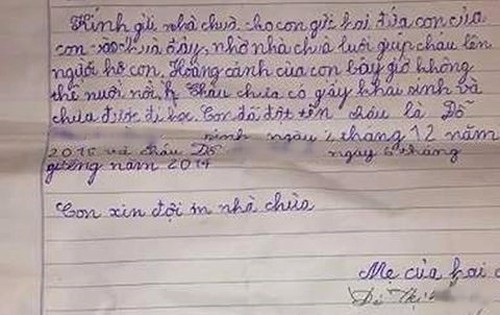 Mẹ trẻ viết tâm thư kính gửi nhà chùa nuôi giúp 2 con nhỏ đến lúc trưởng thành - Ảnh 2.