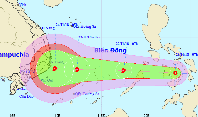 Áp thấp nhiệt đới sẽ mạnh thành bão giật cấp 12, tăng tốc vào Nam Trung bộ - Ảnh 1.