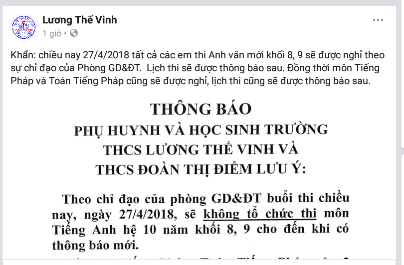Chuyên viên gửi nhầm đáp án trước giờ thi, HS lớp 8,9 toàn TP Cần Thơ ôm hận - Ảnh 1. Chuyên viên gửi nhầm lời giải trước giờ thi, HS lớp 8,9 toàn TP Cần Thơ ôm hận - Ảnh 1.