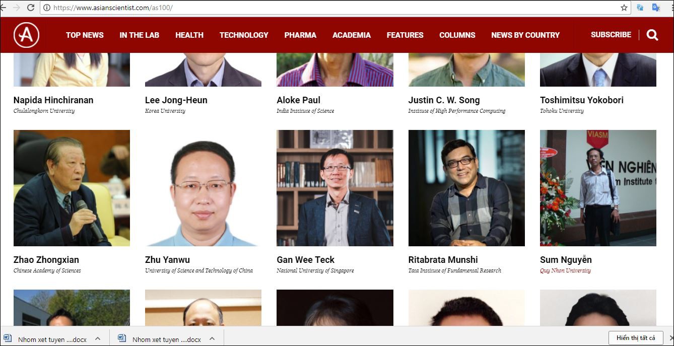 Hai nhà khoa học - công nghệ việt nam được vinh danh tốp 100 Châu Á - Ảnh 2. Hai nhà khoa học đất nước việt nam được vinh danh tốp 100 Châu Á - Ảnh 2.