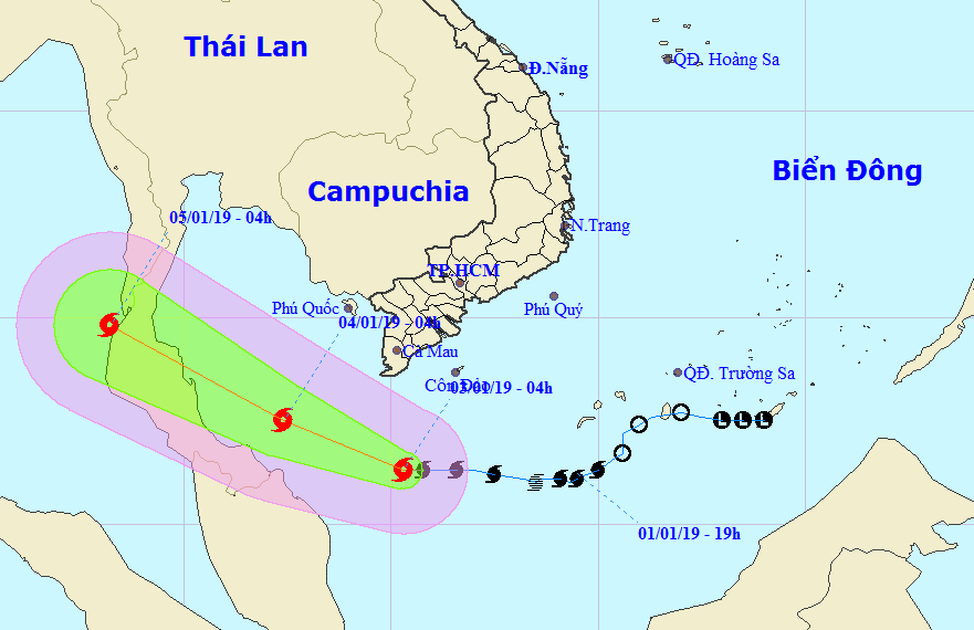 Bão số 1 giật cấp 11, cách mũi Cà Mau 230 km, sóng biển cao 2-5 m - Ảnh 1.