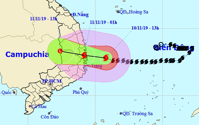 Bão số 6 đổ bộ vào Bình Định-Khánh Hòa khoảng 22 giờ tối nay 10-11 - Ảnh 1.