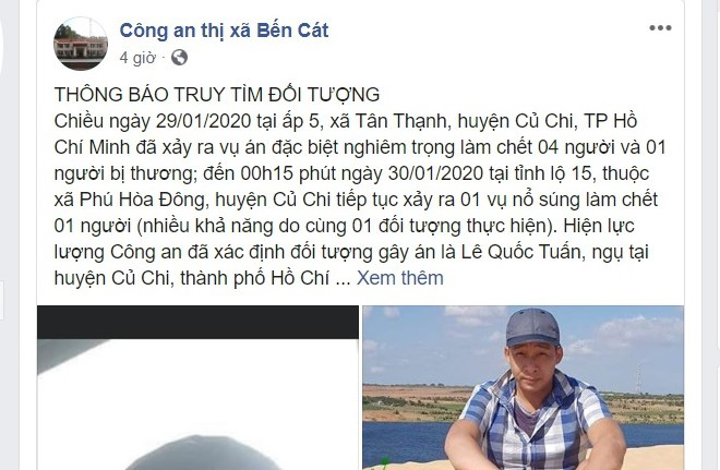 Công an Bình Dương đề nghị người dân cảnh giác với nghi phạm bắn người ở Củ Chi - Ảnh 2. Công an Bình Dương đề nghị người dân cảnh giác với nghi phạm bắn người ở Củ Chi - Ảnh 2.