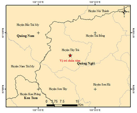 Bất thường với 4 trận động đất xảy ra trong một ngày ở Quảng Ngãi - Ảnh 1.