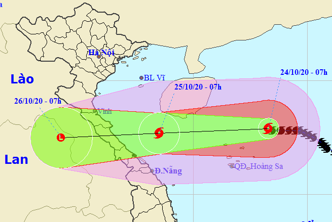 Bão số 8 tăng tốc hướng thẳng Hà Tĩnh - Quảng Trị, mưa trở lại từ đêm nay - Ảnh 1.