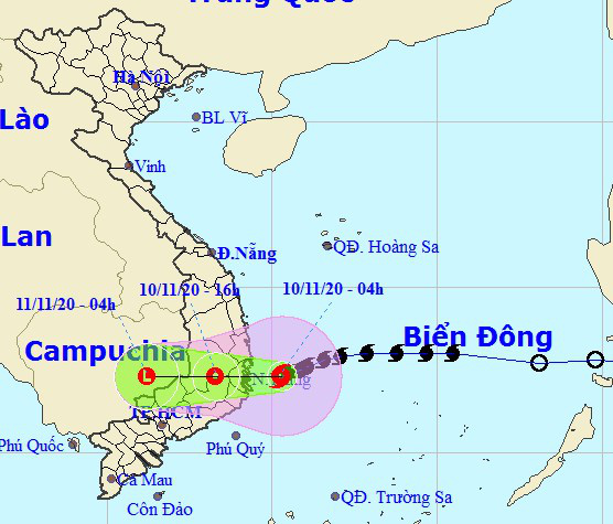 Bão số 12 giật cấp 12 đổ bộ từ Bình Định - Ninh Thuận trong sáng nay 10-11 - Ảnh 1.