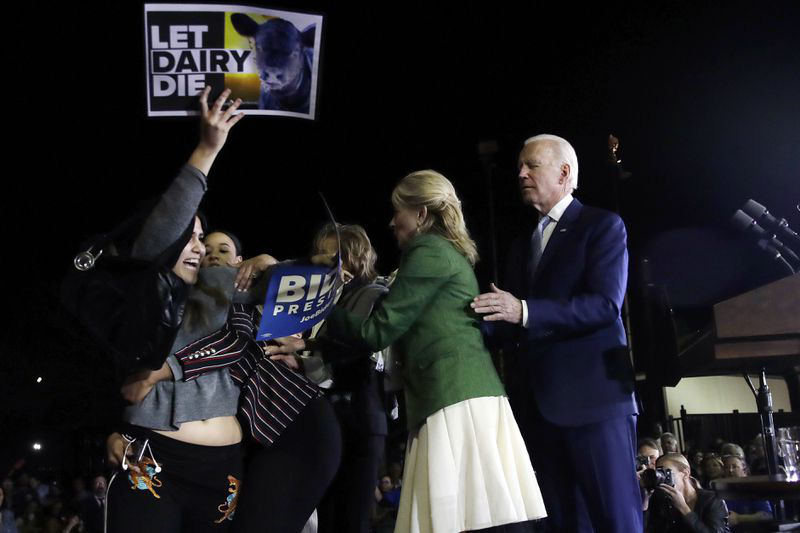 Someone ran up to Mr. Biden, Ms. Jill immediately blocked in front of her husband!  Photo 1.