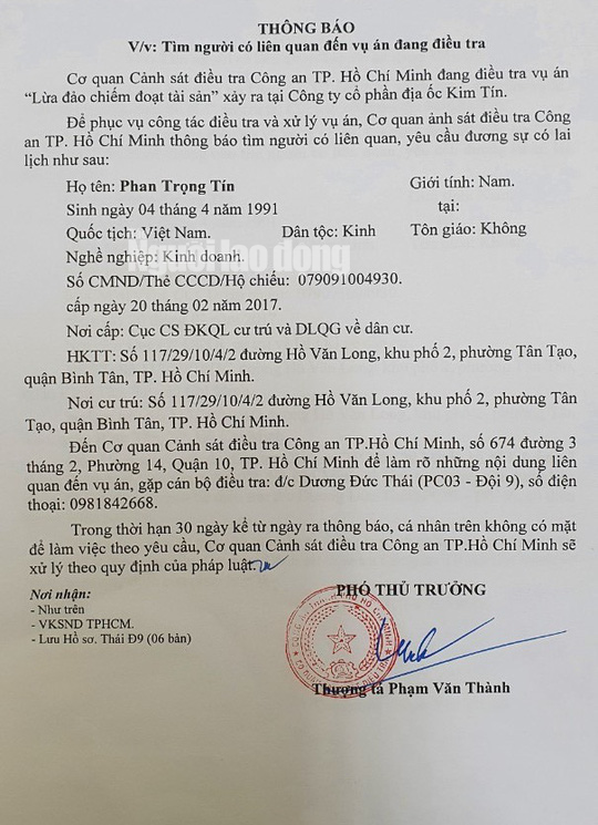 Ho Chi Minh City Police determined that Mr. Phan Trong Tin provided false information - Photo 1.