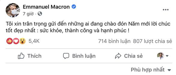 Thông điệp chúc tết bằng tiếng Việt của Tổng thống Pháp nhận “bão ...
