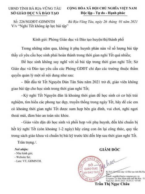 Hàng trăm phụ huynh chia sẻ công văn của Sở GD&ĐT tỉnh Bà Rịa - Vũng Tàu - Ảnh 1.