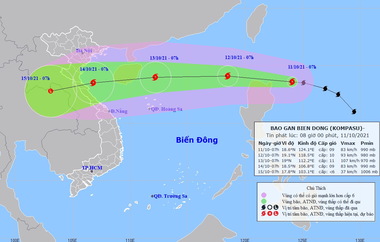 Bão Kompasu lao nhanh vào Biển Đông, miền Bắc trở lạnh khi gió mùa đông bắc tràn về - Ảnh 1. Bão Kompasu lao nhanh vào Biển Đông, miền Bắc trở lạnh khi gió mùa đông bắc tràn về - Ảnh 1.
