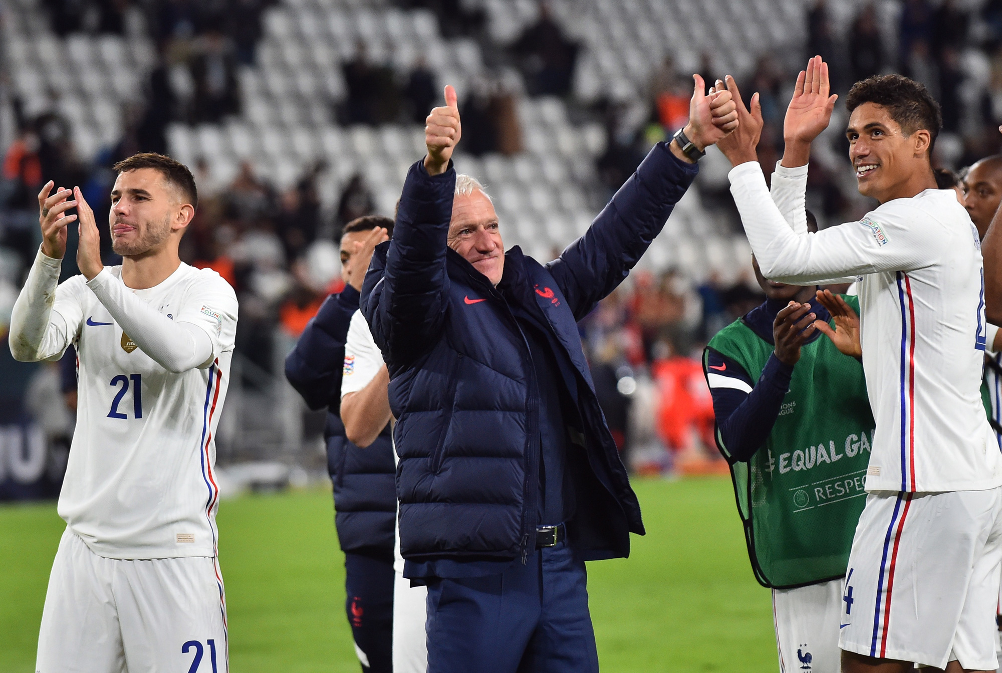 After france. De Sham React France coach.