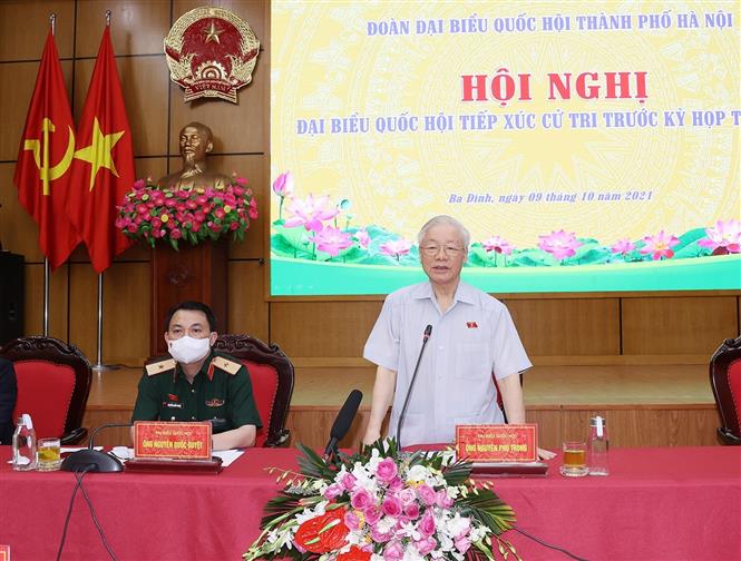 Tổng Bí thư Nguyễn Phú Trọng: Tuyệt đối không chủ quan, lơ là, tự mãn trước dịch Covid-19 - Ảnh 1.