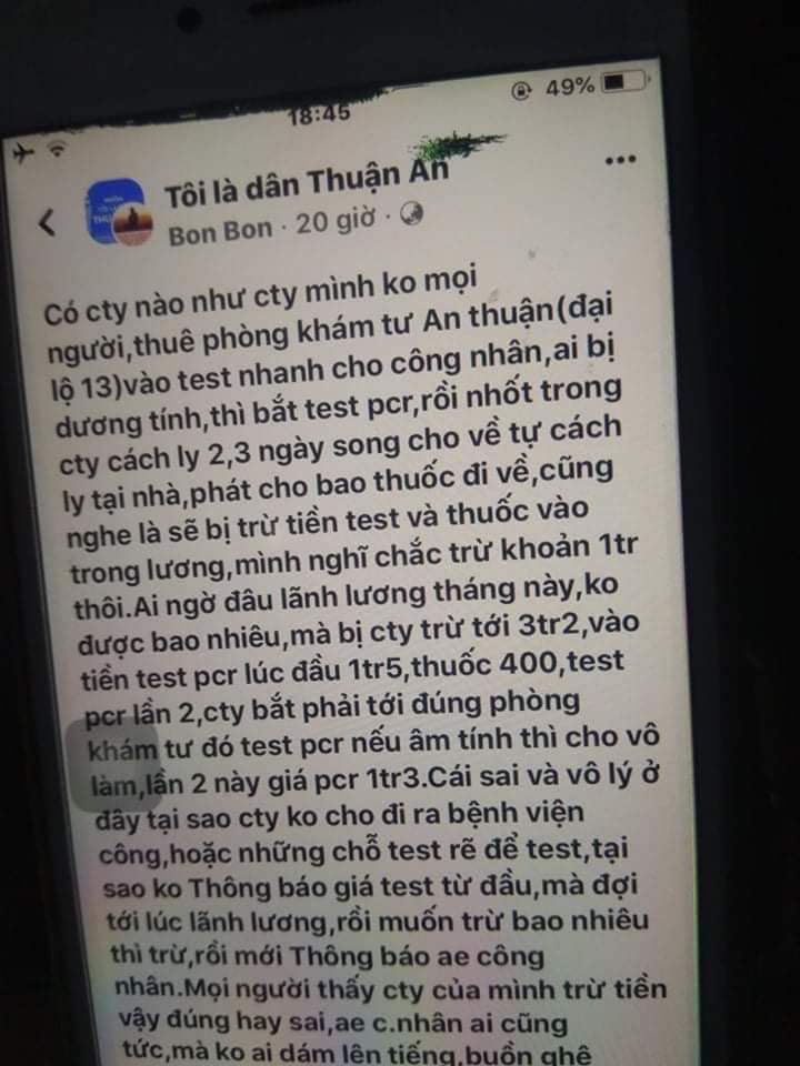 Thông tin mới nhất vụ trừ tiền test Covid-19 ở Bình Dương với giá cắt cổ - Ảnh 2.