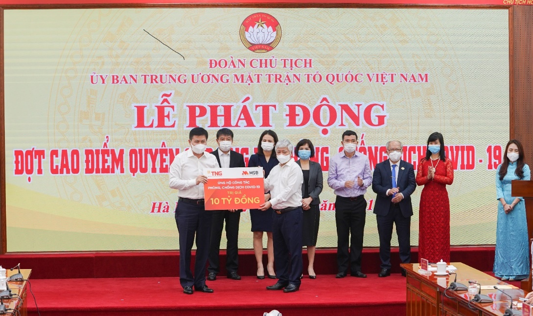 TNG Holdings Vietnam và ngân hàng MSB ủng hộ gần 50 tỉ phòng chống dịch covid-19