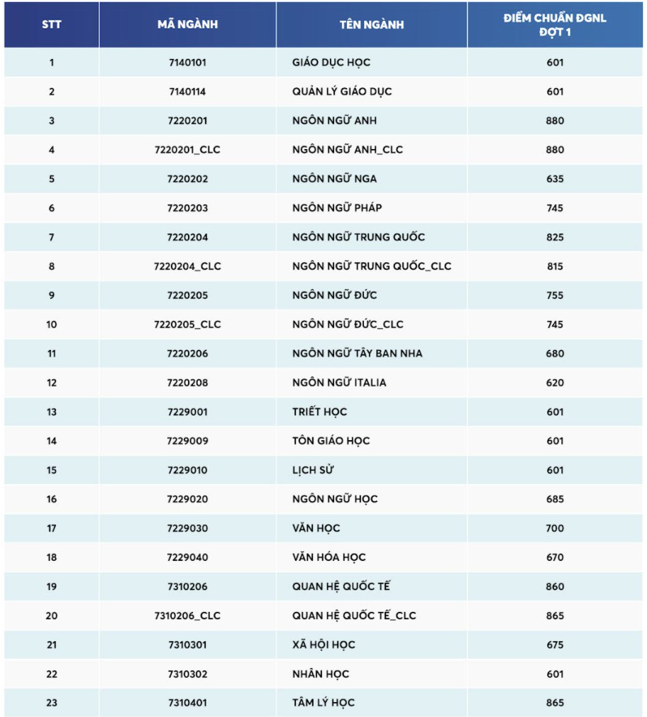 Trường ĐH Khoa học xã hội và Nhân văn TP HCM công bố điểm chuẩn đánh giá năng lực - Ảnh 1.