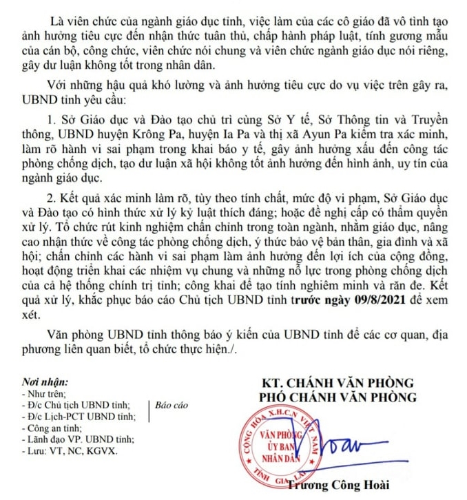 Cô giáo nói gì khi bị kết luận khai báo gian dối, làm lây lan dịch bệnh? - Ảnh 1.