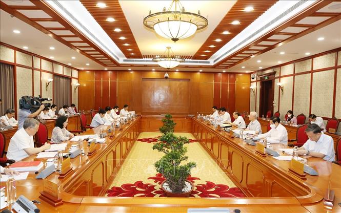 Những hình ảnh Tổng Bí thư Nguyễn Phú Trọng chủ trì họp Bộ Chính trị - Ảnh 5. Những hình ảnh Tổng Bí thư Nguyễn Phú Trọng chủ trì họp Bộ Chính trị - Ảnh 5.