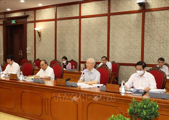 Những hình ảnh Tổng Bí thư Nguyễn Phú Trọng chủ trì họp Bộ Chính trị - Ảnh 2. Những hình ảnh Tổng Bí thư Nguyễn Phú Trọng chủ trì họp Bộ Chính trị - Ảnh 2.