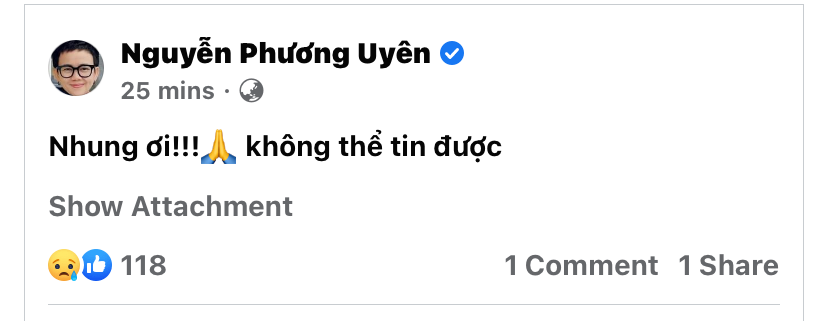 Nghệ sĩ bàng hoàng, tiếc thương ca sĩ Phi Nhung - Ảnh 1.