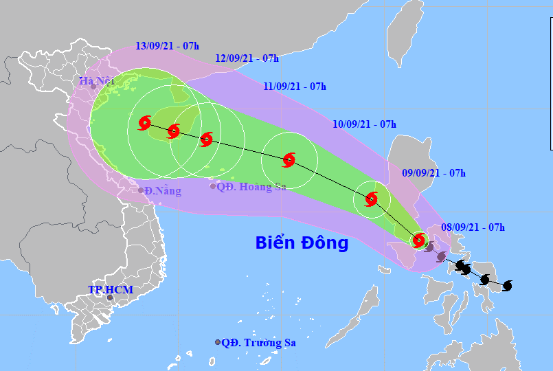 Bão Conson giật cấp 12 đang di chuyển nhanh hướng vào nước ta - Ảnh 1.