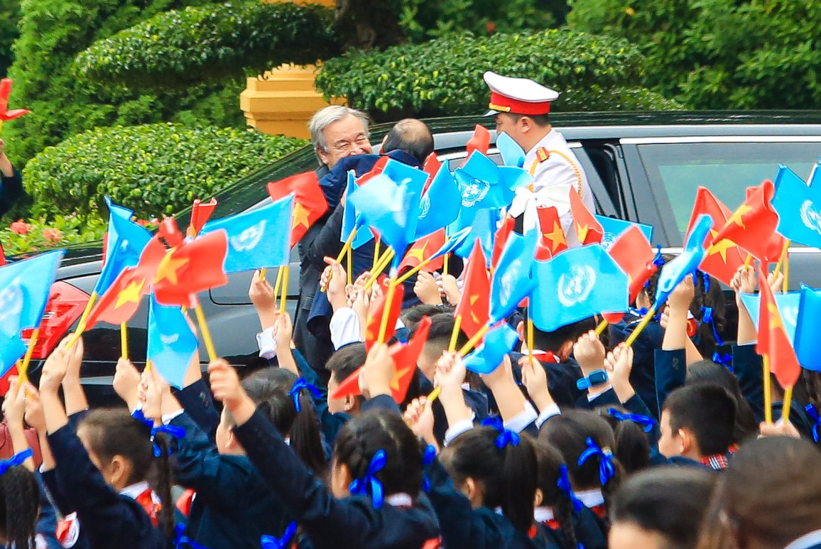 Cận cảnh lễ đón Tổng Thư ký Liên Hiệp Quốc António Guterres thăm Việt Nam - Ảnh 3.
